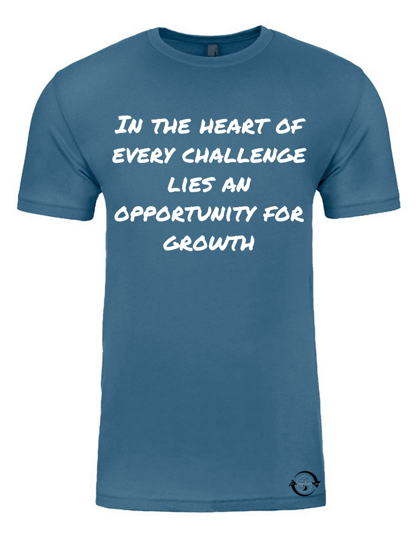 In the heart of every challenge lies an opportunity for growth. Wear it, conquer it, become it T-Shirt - The Journey Junction Gear